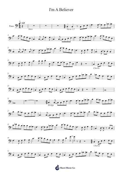 I'm A Believer Sheet Music by Smash Mouth-Arr.Franfield Pricecil