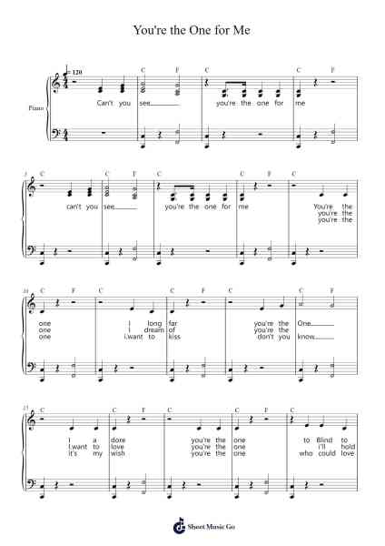 You're the One for Me Sheet Music by undefined-Arr.Holtlix