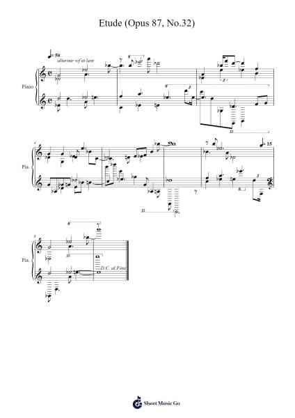 Etude Op. 87, No. 32 Sheet Music by François-Xavier Jean-Arr.Geward Mansloyd