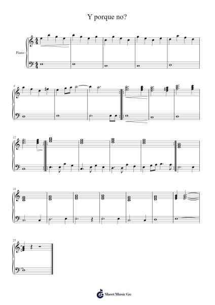 Y porque no? Sheet Music by Guillermo Gomez U.-Arr.Sukeats Midpaul