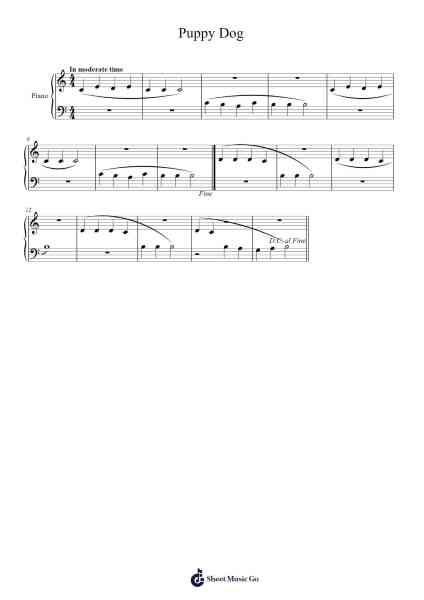 Puppy Dog Sheet Music by -Arr.Milllas