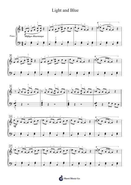 Light and Blue Sheet Music by Willard A. Palmer-Arr.Lowell