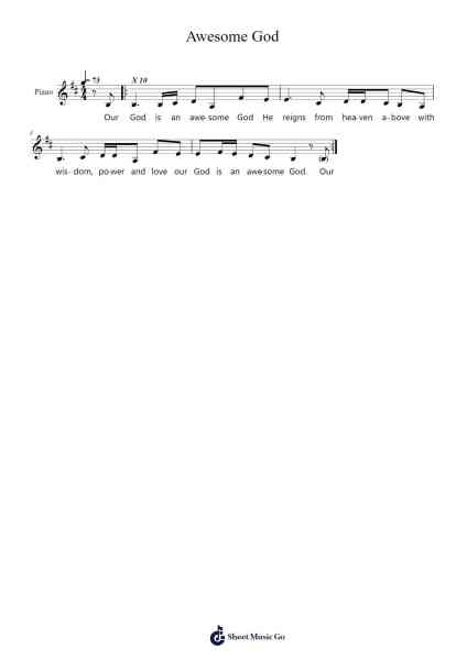 Awesome God Sheet Music by jaelaverheye-Arr.Kentnice Dalnoah