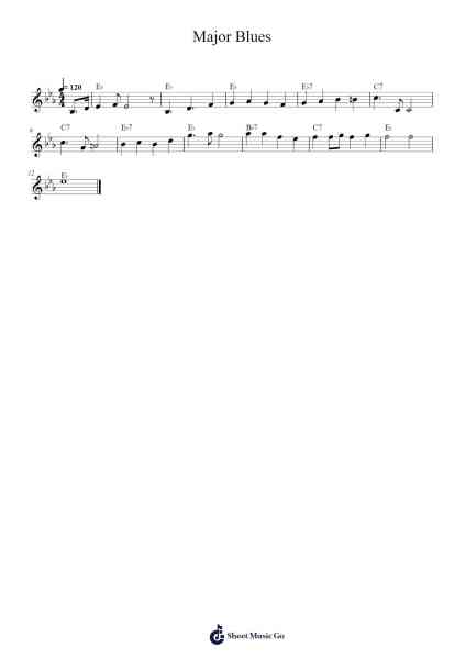 Major Blues Sheet Music by Jacobie Gibbs-Arr.Xetian Darnell