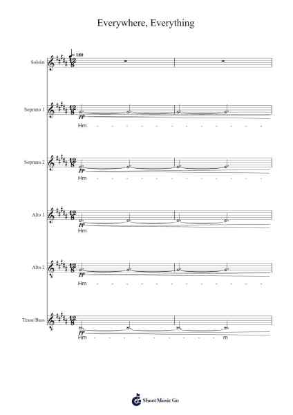 Everywhere, Everything Sheet Music by Noah Kahan-Arr.Montyet