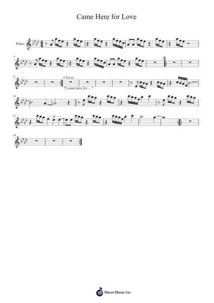 Came Here for Love Sheet Music by Sigala/Ella Eyre-Arr.Chrisriah Sheicia