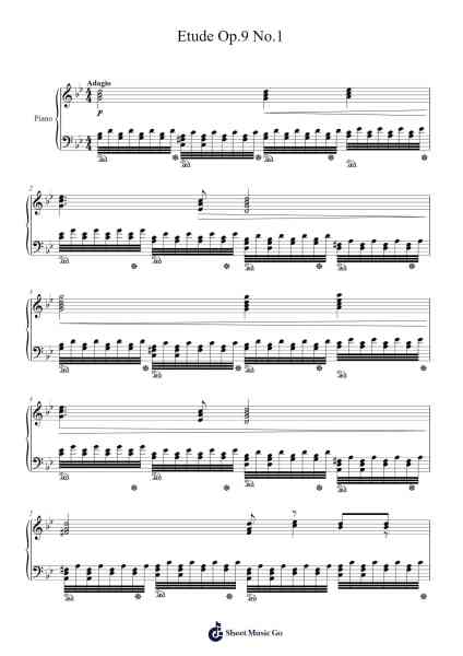 Etude Op.9 No.1 Sheet Music by Mika Schmidt Morin-Arr.Wordcox Maxjack