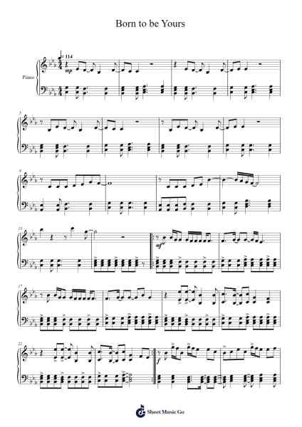 Born to be Yours Sheet Music by Kygo/Imagine Dragons-Arr.Mattrie