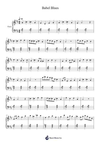 Babel Blues Sheet Music by Taypir-Arr.Vanlett Hudrey