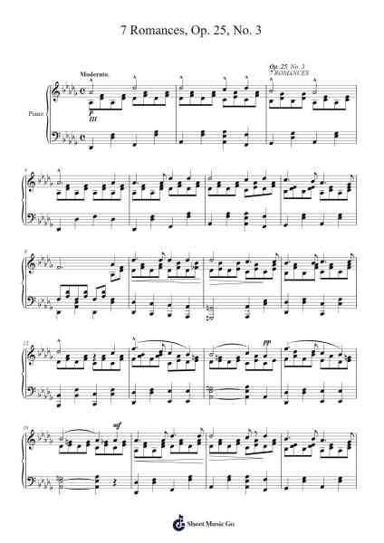 7 Romances, Op. 25, No. 3 Sheet Music by Sigismond Thalberg-Arr.Dolamb Strafay