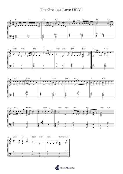 The Greatest Love Of All Sheet Music by Unknown author-Arr.Nanzie