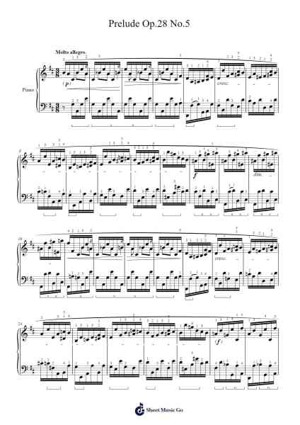 Prelude Op. 28 No. 5 in D Major Sheet Music by Frédéric Chopin-Arr.Mcdel Auriah