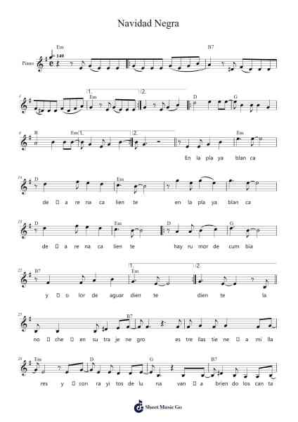 Navidad Negra Sheet Music by daperdomop-Arr.Gilphia