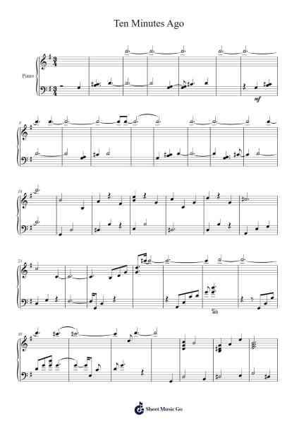 Ten Minutes Ago Sheet Music by -Arr.Woolfleen Juskirk