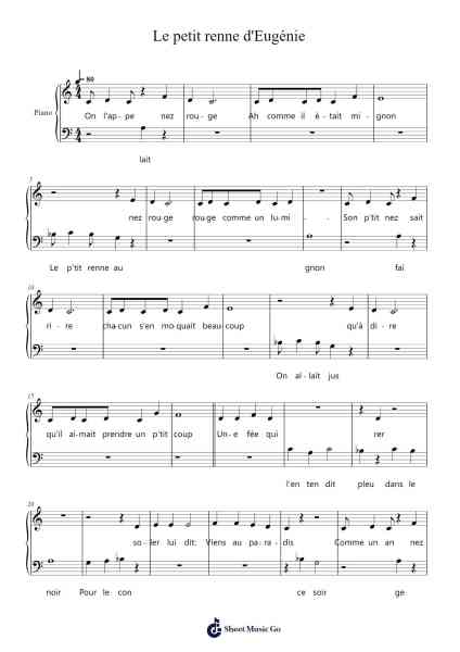 Le petit renne d'Eugénie Sheet Music by Misc Traditional-Arr.Humglas Leathus
