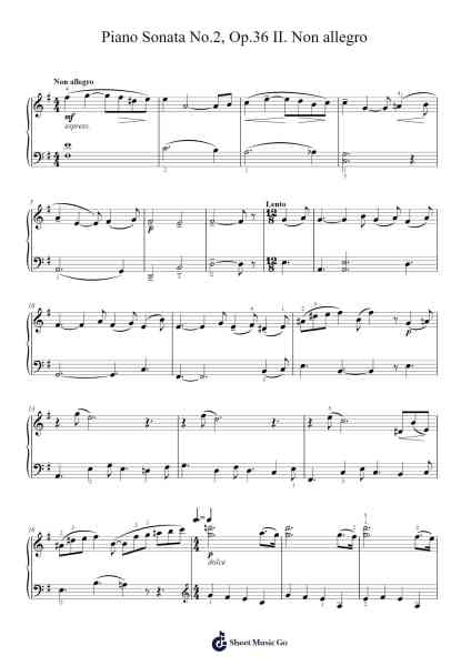 Piano Sonata No. 2 in B-flat Minor, Op. 36: II. Non allegro Sheet Music by Sergei Rachmaninoff-Arr.Dobing