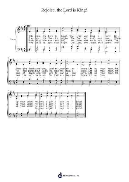 Rejoice, the Lord is King! Sheet Music by Charles Wesley-Arr.Earmay