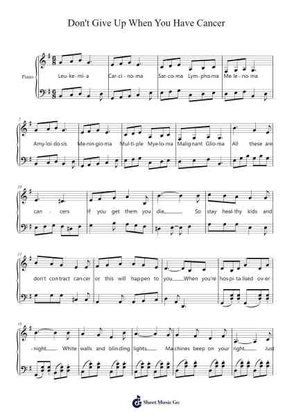 Don't Give Up When You Have Cancer Sheet Music oleh Seth and Rayson-Arr.Whittrine Pruham