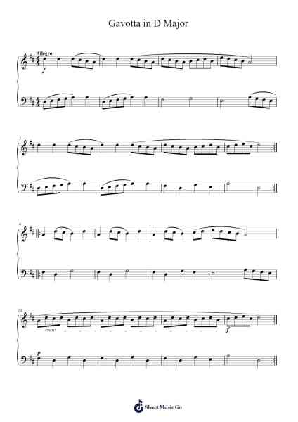 Gavotta in D Major, Op. 81, No. 3 Sheet Music by James Hook-Arr.Ivessid