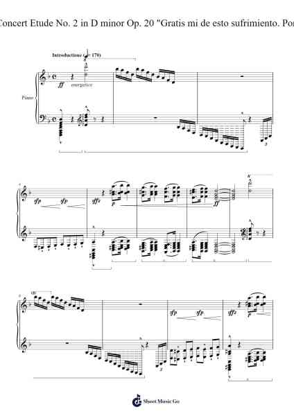 Concert Etude No. 2 in D minor Op. 20 Sheet Music by Stra-Arr.Bamia