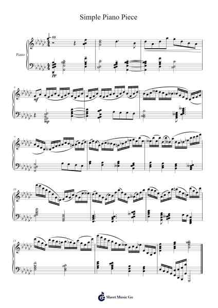 Simple Piano Piece 樂譜由 undefined - 編曲 Muthia Upsay