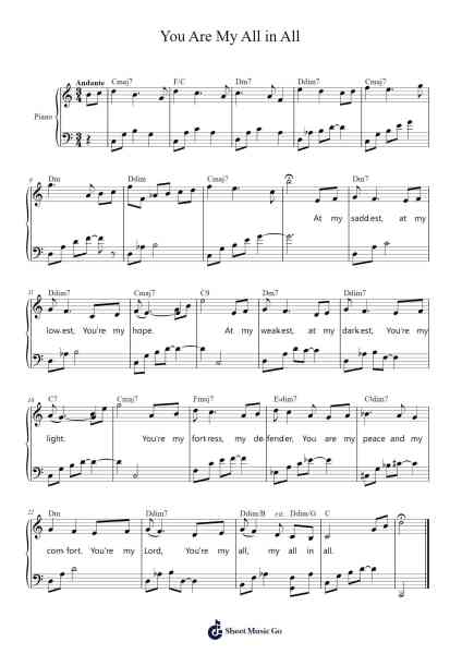 You Are My All in All Sheet Music by Flora Tam Pui Fan-Arr.Seac