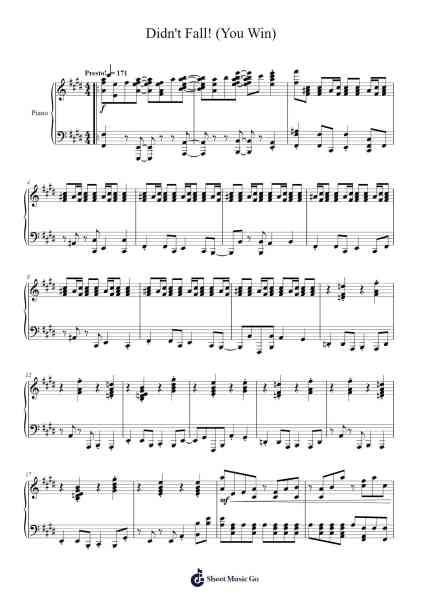 Didn't Fall! (You Win) Sheet Music by Jukio Kallio/Daniel Hagström-Arr.Pading Morsewells