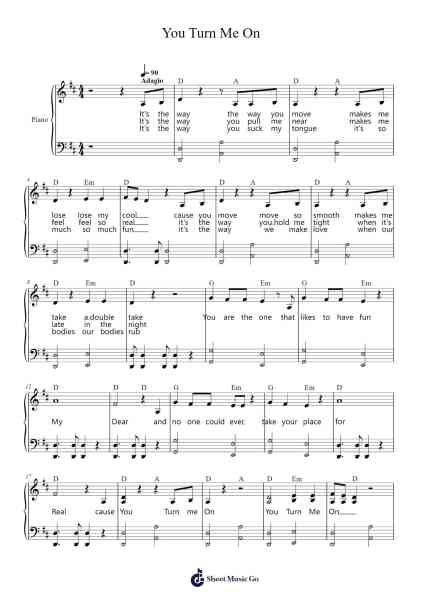 You Turn Me On Sheet Music by World's Greatest Songwriter Ever-Arr.Jannuel Graceche