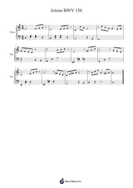 Arioso from Cantata BWV 156 Sheet Music by Johann Sebastian Bach-Arr.Mablia Finkeith