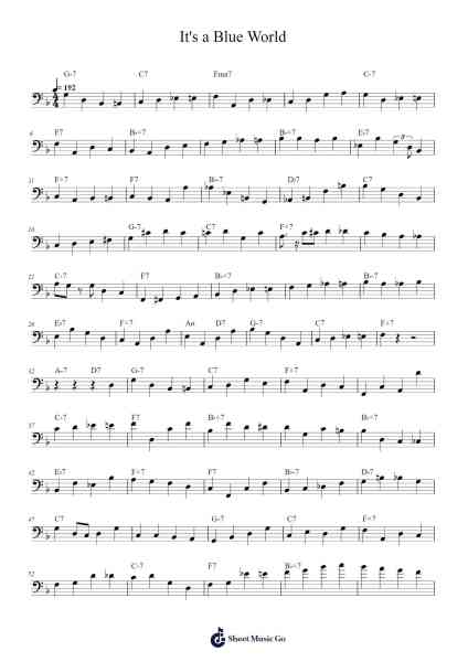 It's a Blue World Sheet Music by -Arr.Gregdi