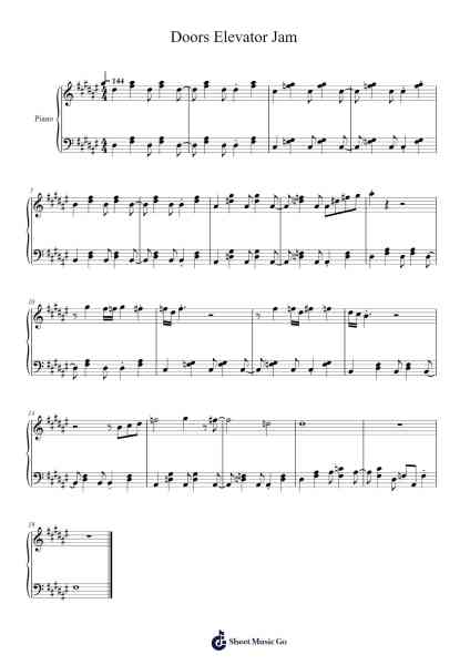 Doors Elevator Jam Sheet Music by LSPLASH-Arr.Montholt