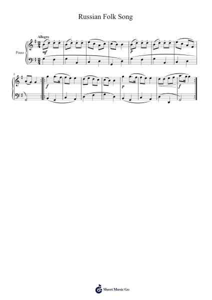 Russian Folk Song Sheet Music by Ludwig van Beethoven-Arr.Janecher Duh