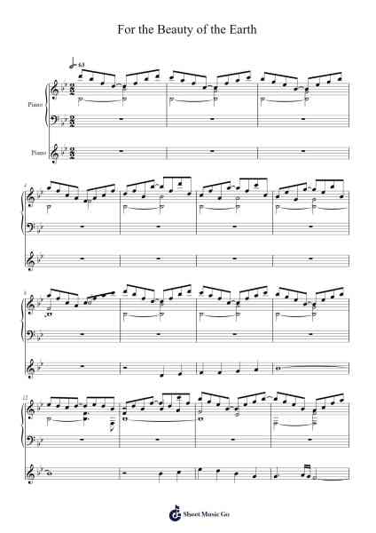 For the Beauty of the Earth Sheet Music by -Arr.Wordcox Maxjack