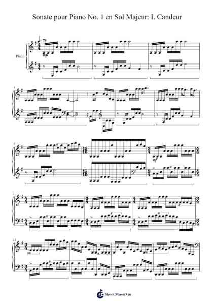 Sonate pour Piano No. 1 en Sol Majeur: I. Candeur Sheet Music by Xeholt-Arr.Hunfrances Dunnfay