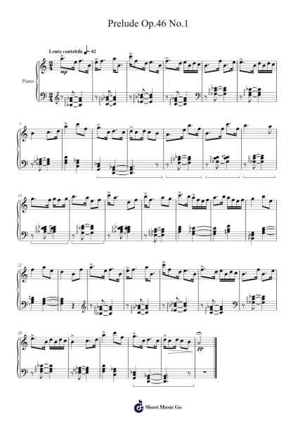 Prelude Op. 46 No. 1 Sheet Music by Needel Deirmag-Arr.Gaelroy