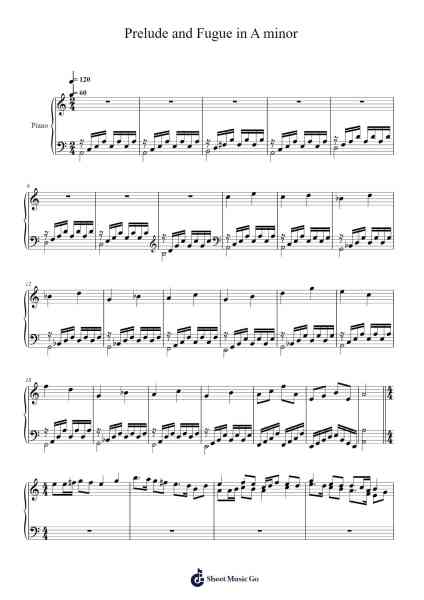 Prelude and Fugue in A minor Sheet Music by L.A. Thomson-Arr.Hobbaird Birdsibyl