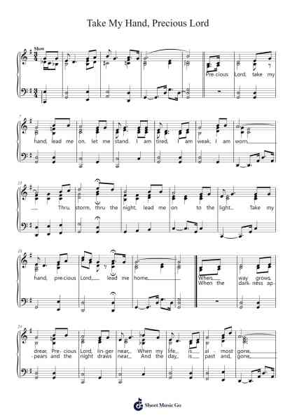 Take My Hand, Precious Lord Sheet Music by Thomas A. Dorsey-Arr.Mervan