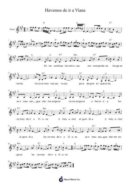 Havemos de ir a Viana 樂譜由 Alain Oulman - 編曲 Hootus