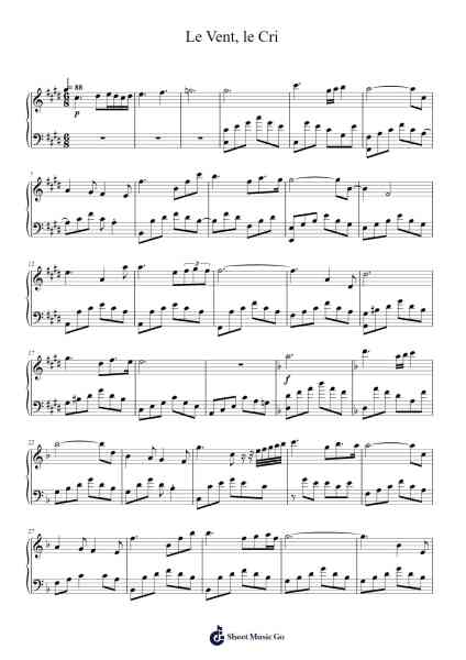 Le Vent, le Cri Sheet Music by Ennio Morricone-Arr.Sailshead Verborn