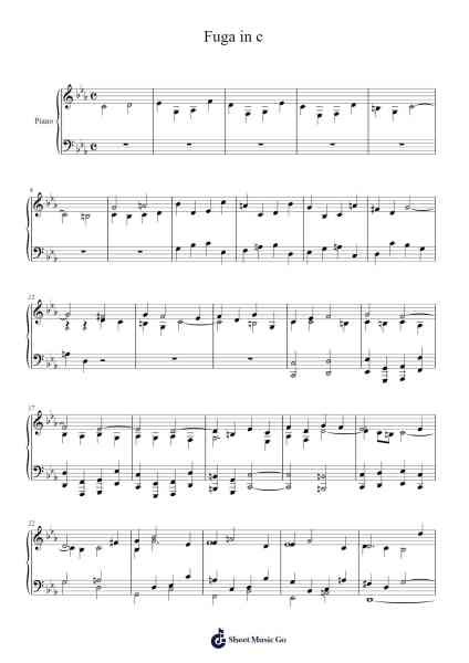 Fuga in C Minor Sheet Music by Johann Ludwig Krebs-Arr.Mondlius