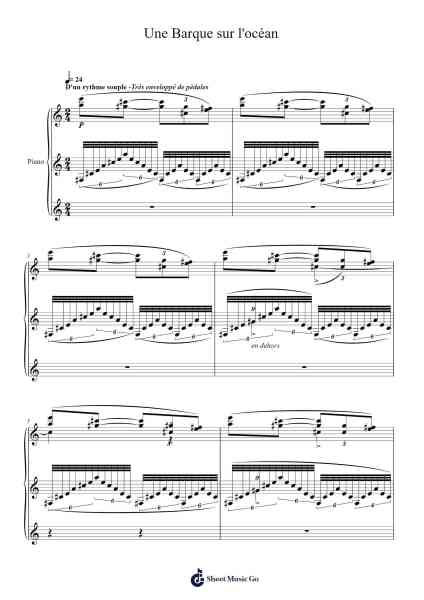 Miroirs III. Une Barque sur l'océan Sheet Music by Maurice Ravel-Arr.Shawqe Bryy