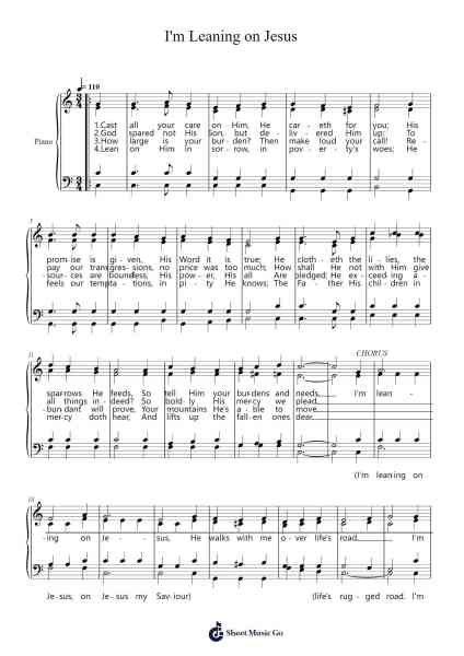 I'm Leaning on Jesus Sheet Music by John R. Rice-Arr.Auwolf