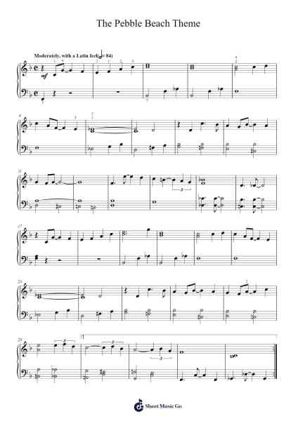 The Pebble Beach Theme Sheet Music by Vince Guaraldi-Arr.Cookwebb