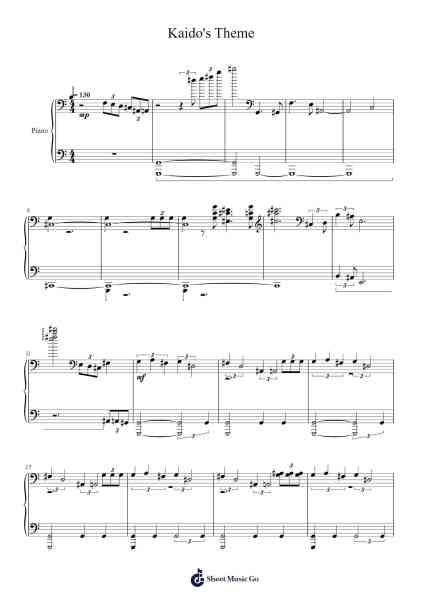 Kaido's Theme Sheet Music by Kohei Tanaka-Arr.Jackbing Priceliot