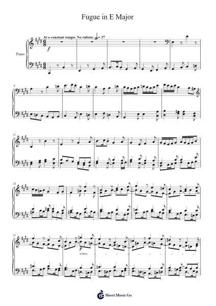 Fugue in E Major Sheet Music by Cumfitch Phylchards-Arr.Magwebb