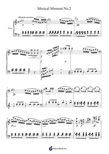 Musical Moment No.2 Sheet Music by Nicholos-Arr.Cranethe Dougledk