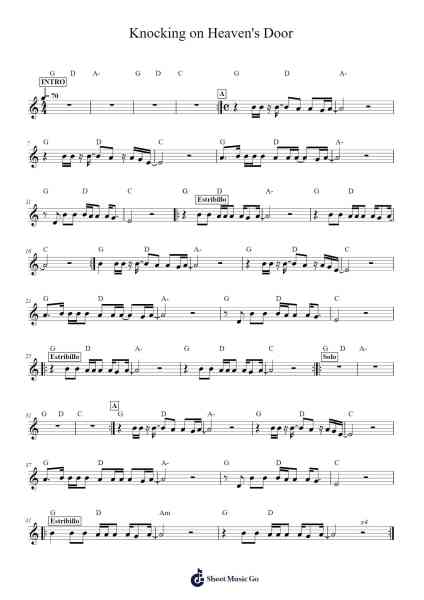 Knocking on Heaven's Door Sheet Music by Bob Dylan-Arr.Grifgins
