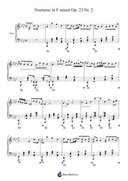 Nocturne in F Minor, Op. 55 No. 1 Sheet Music by Genewat Duttret-Arr.Cotphrey