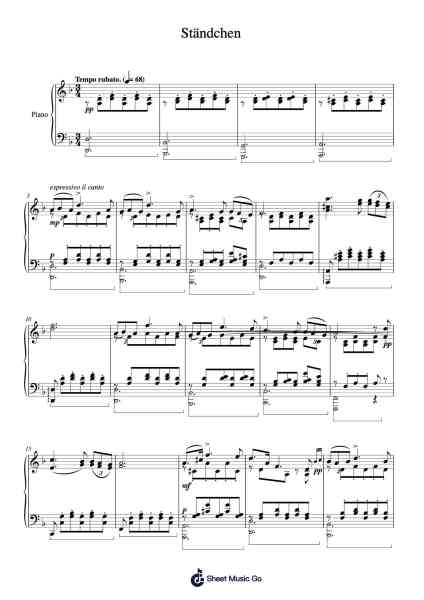 Ständchen by Schubert, S. 560, No. 7 Sheet Music by Franz Schubert-Arr.Rares