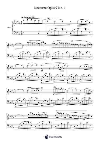 Nocturne in B-flat Minor, Op. 9, No. 1 Sheet Music by Frédéric François Chopin-Arr.Toddgail